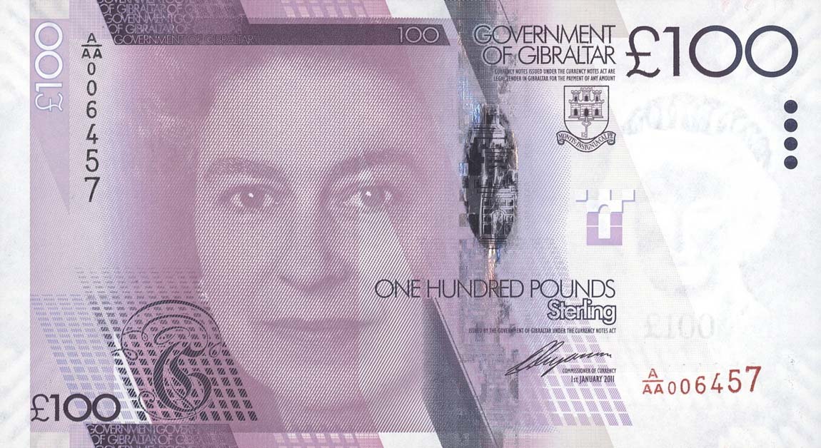 Front of Gibraltar p39: 100 Pounds from 2011