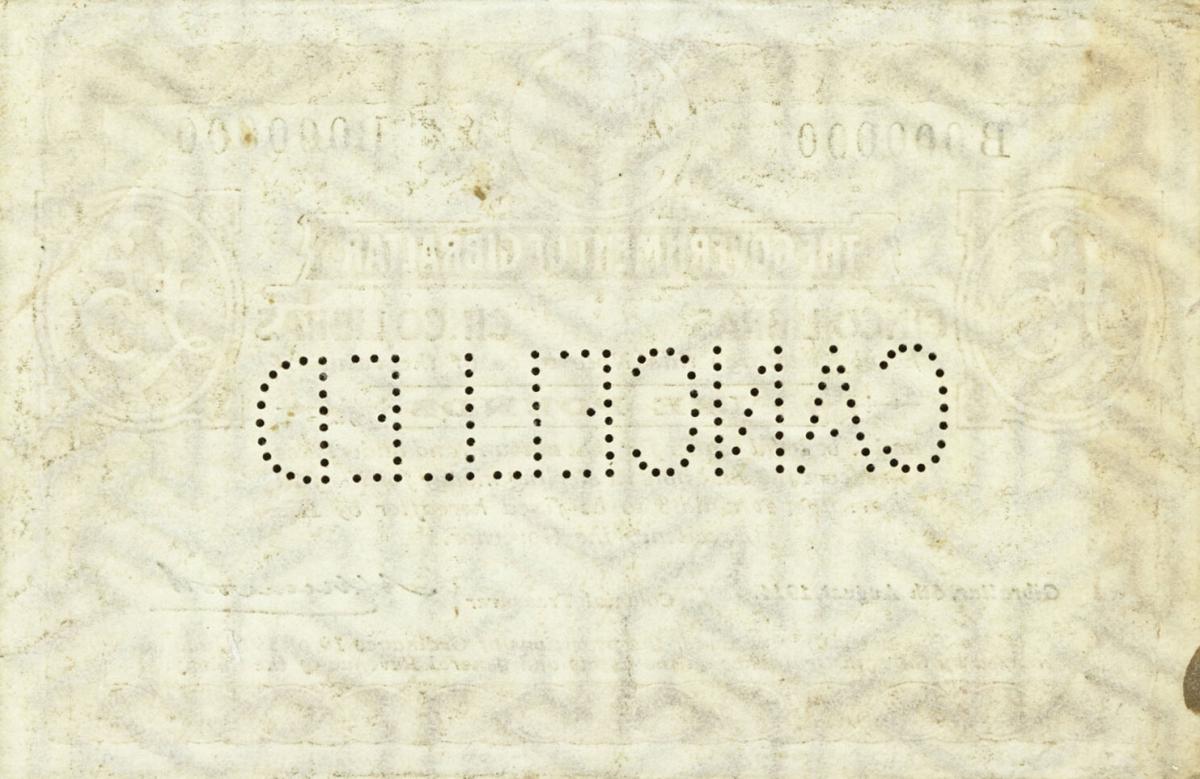 Back of Gibraltar p9s: 5 Pounds from 1914