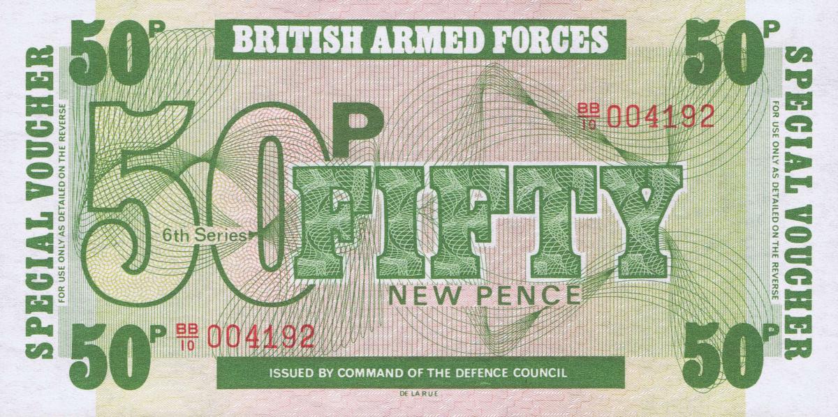 Front of England pM46a: 50 New Pence from 1972