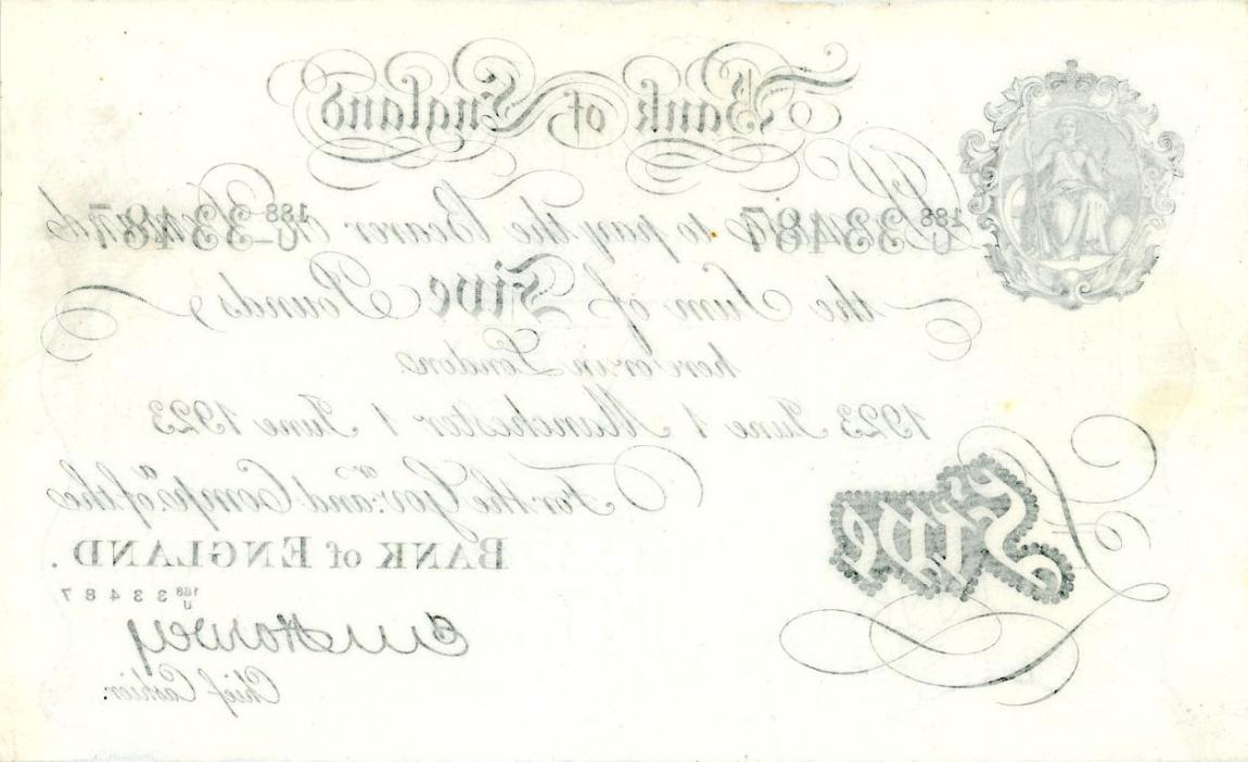 Back of England p312d: 5 Pounds from 1918