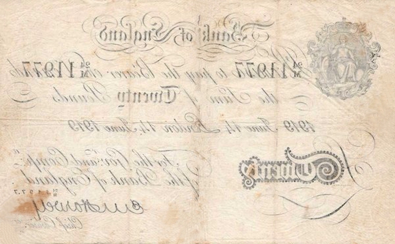 Back of England p314: 20 Pounds from 1918