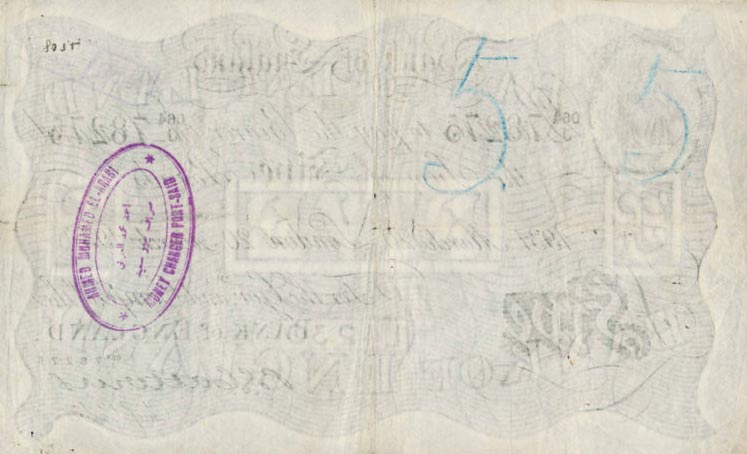 Back of England p328a: 5 Pounds from 1929