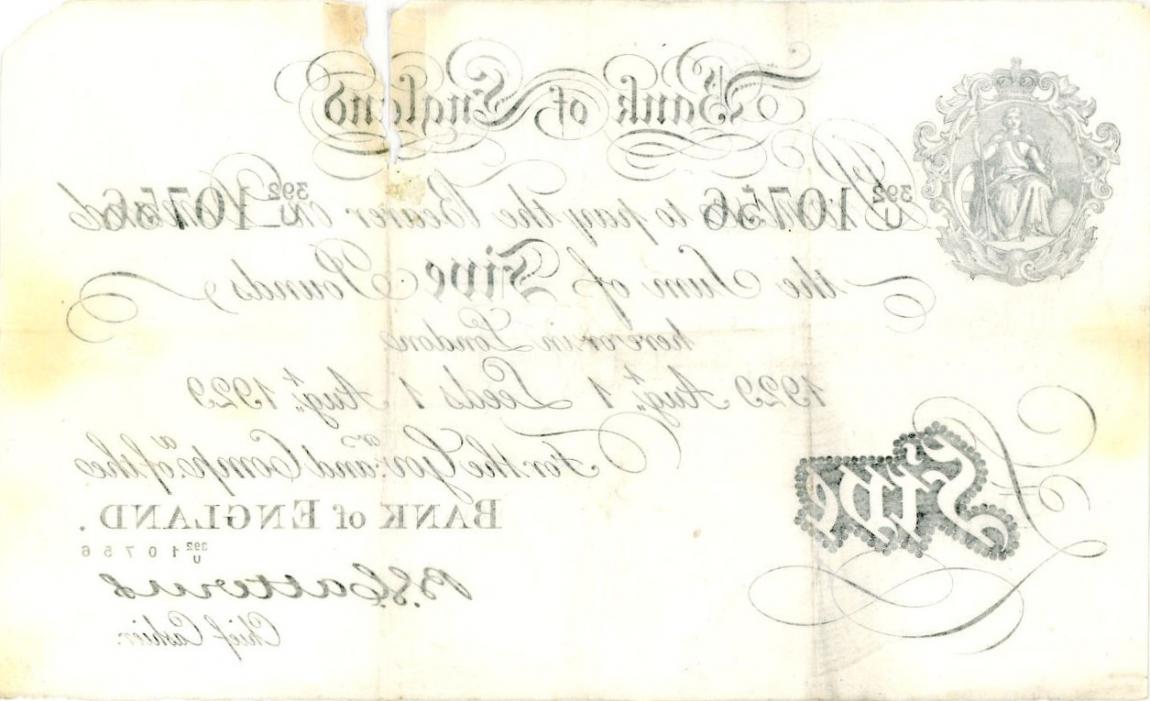 Back of England p328b: 5 Pounds from 1929