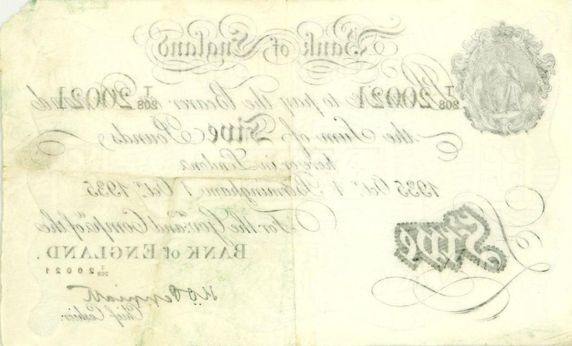 Back of England p335e: 5 Pounds from 1934