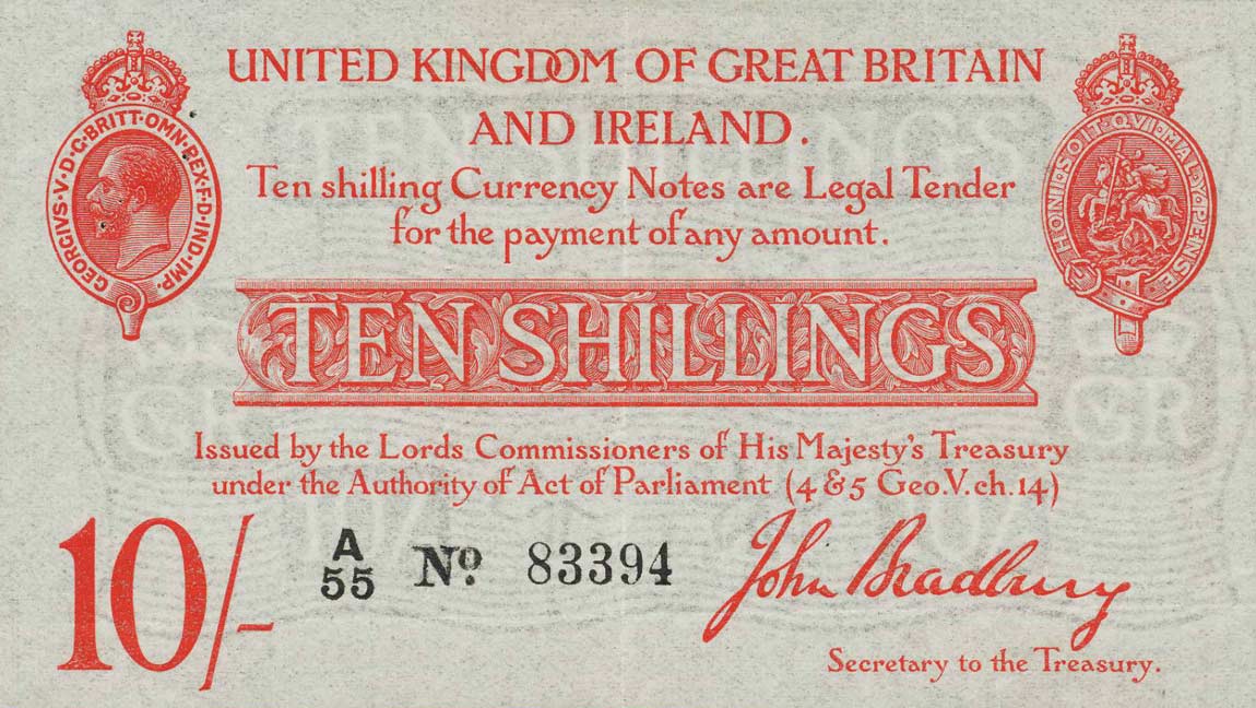 Front of England p348a: 10 Shillings from 1915