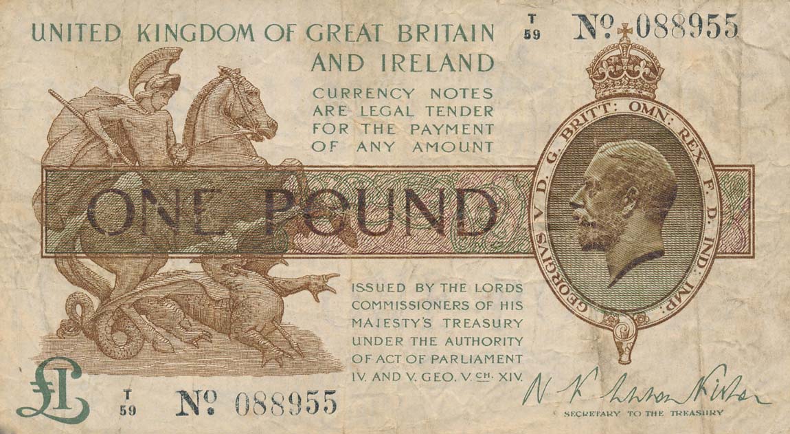 Front of England p357: 1 Pound from 1919