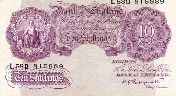Front of England p368a: 10 Shillings from 1948
