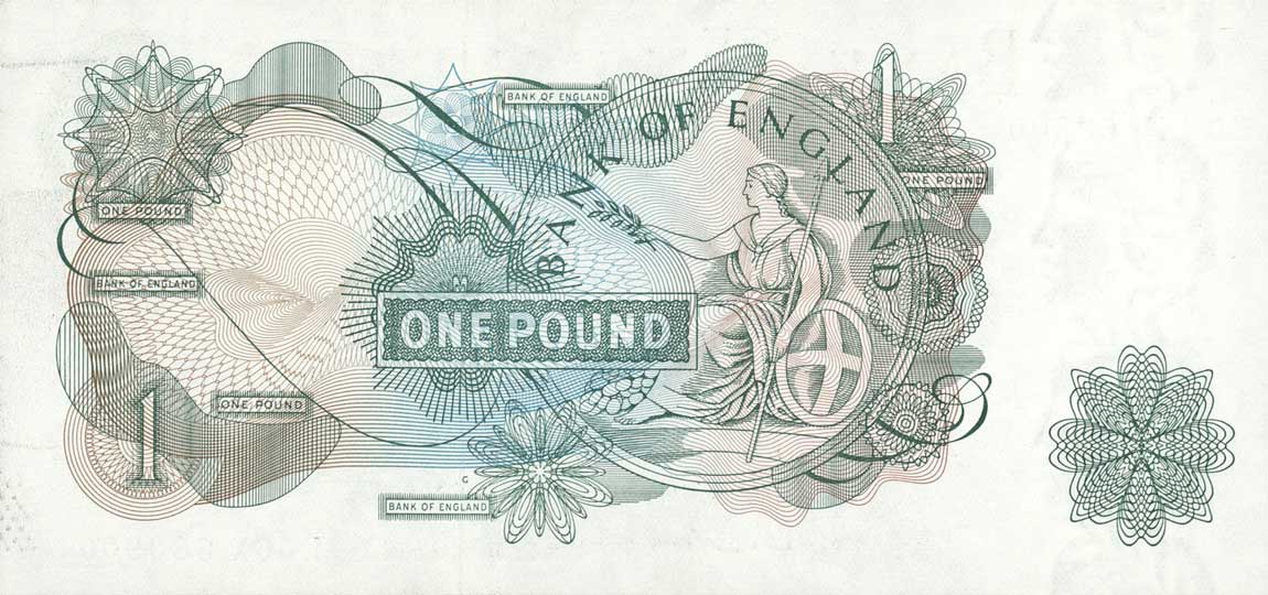 Back of England p374d: 1 Pound from 1962