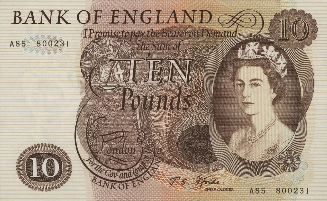 Front of England p376b: 10 Pounds from 1966