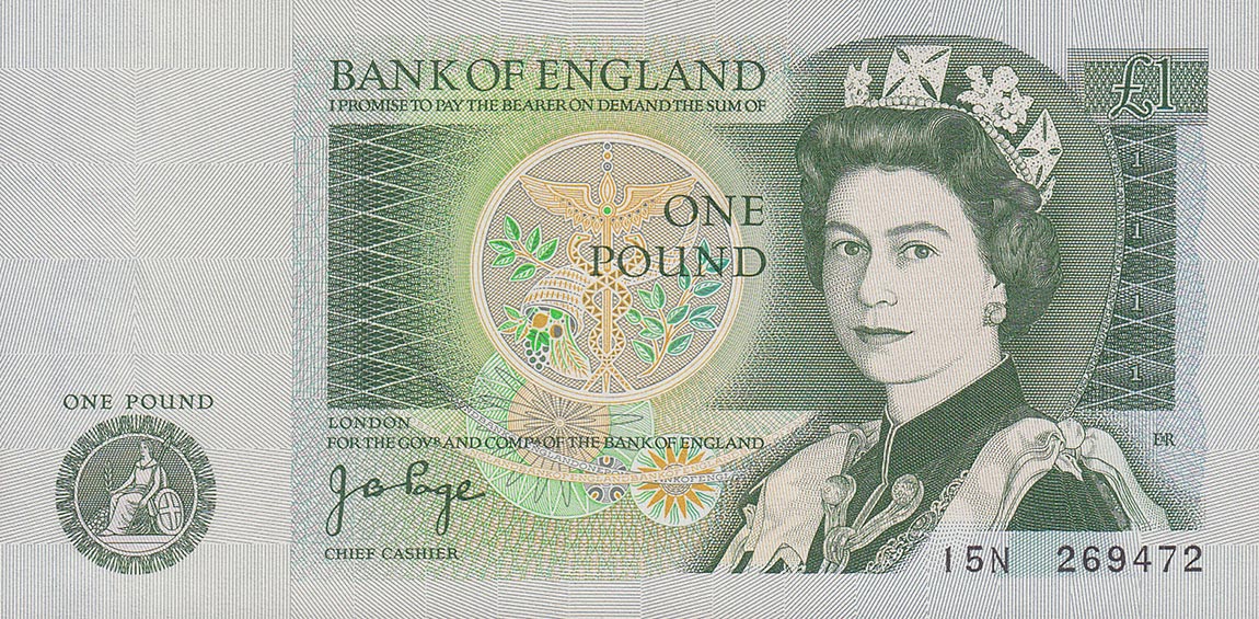 Front of England p377a: 1 Pound from 1978