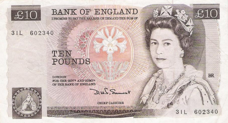 Front of England p379b: 10 Pounds from 1980