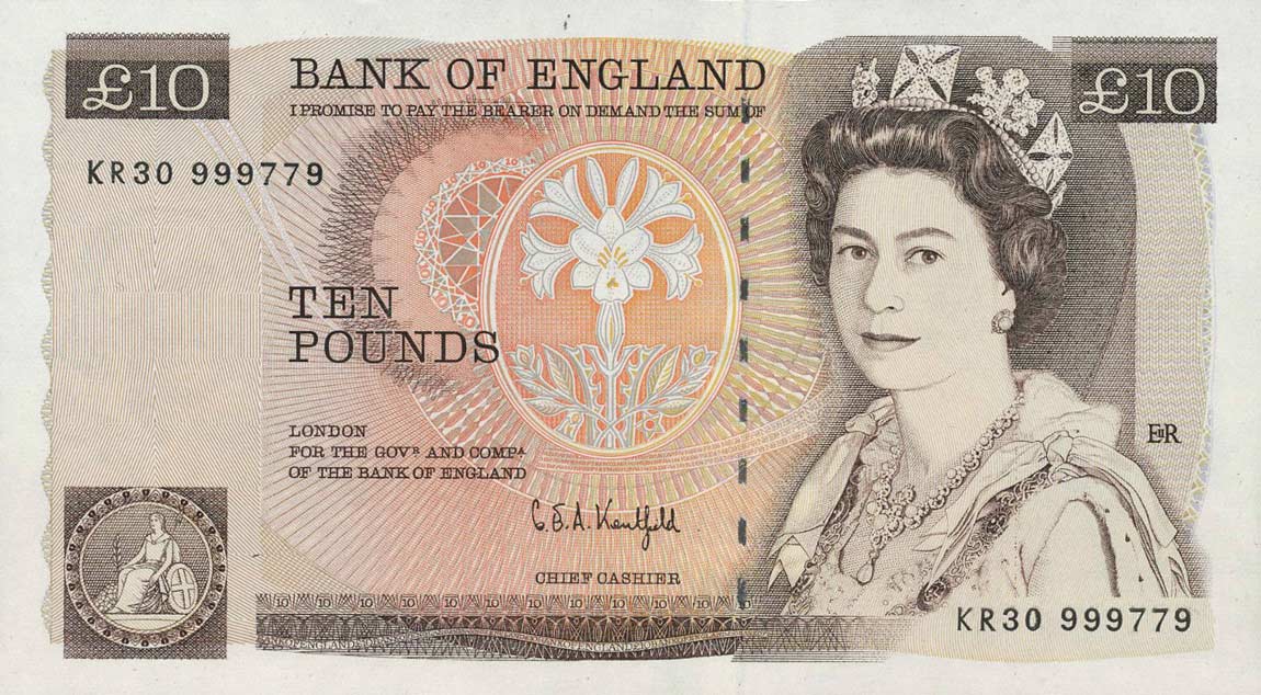 Front of England p379f: 10 Pounds from 1991