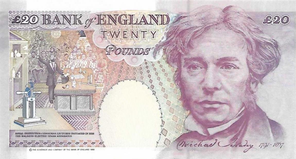 Back of England p387b: 20 Pounds from 1999