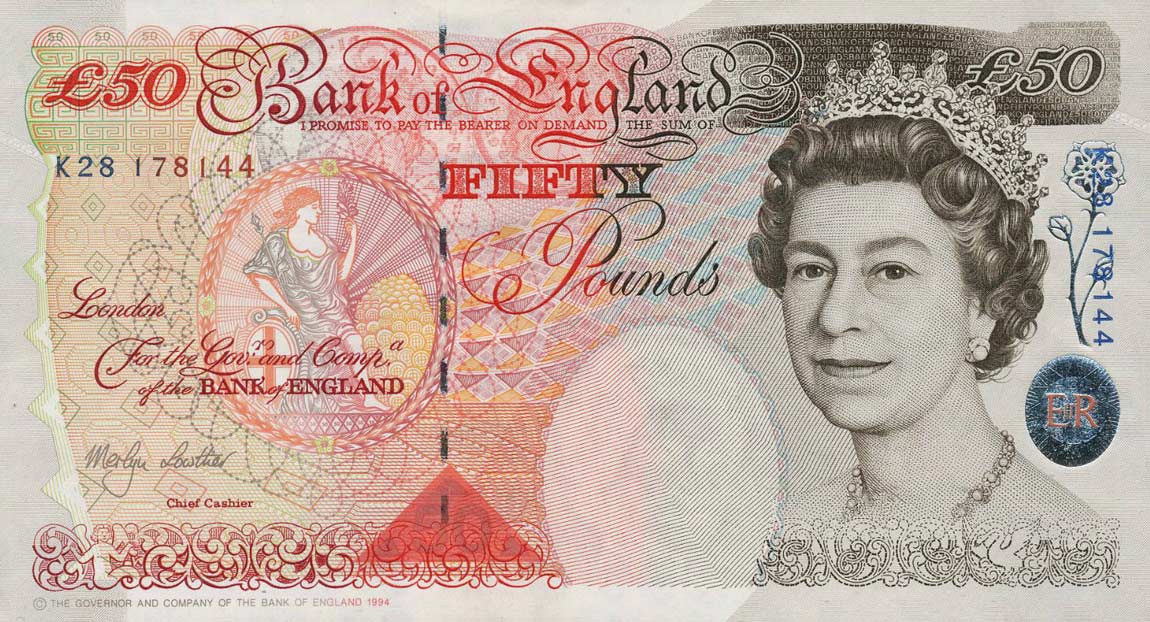Front of England p388b: 50 Pounds from 1999