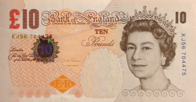 Front of England p389d: 10 Pounds from 2012