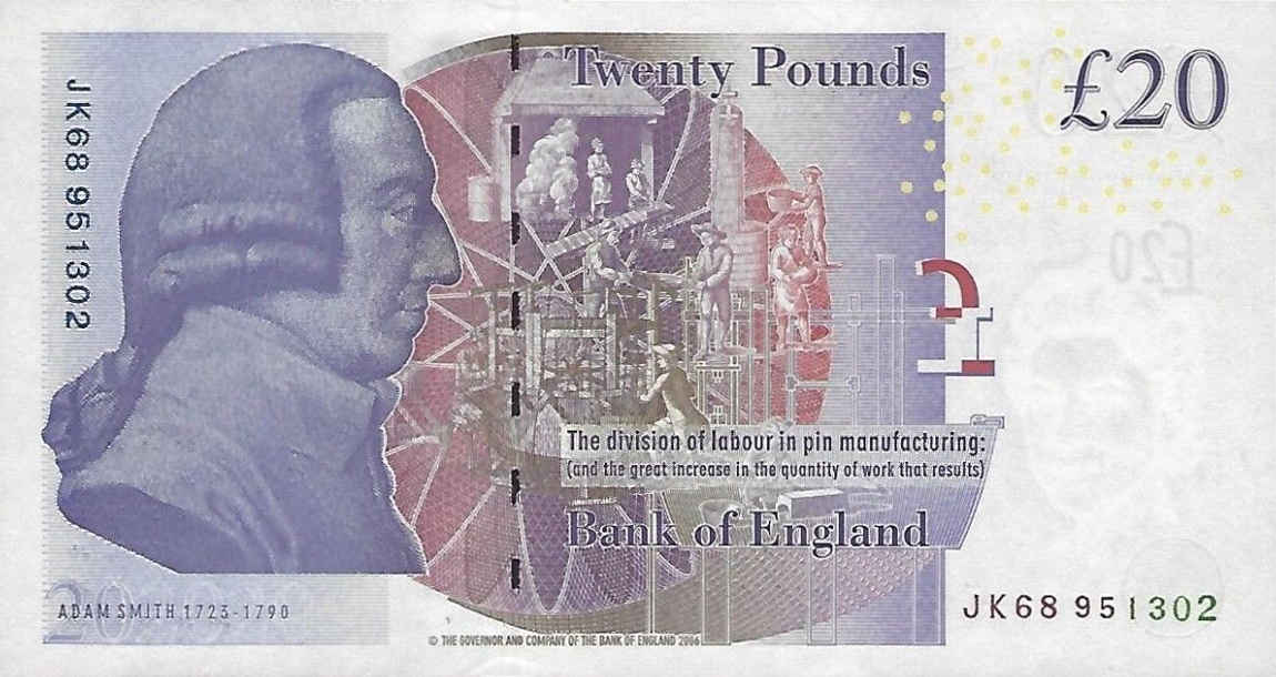 Back of England p390c: 20 Pounds from 2015