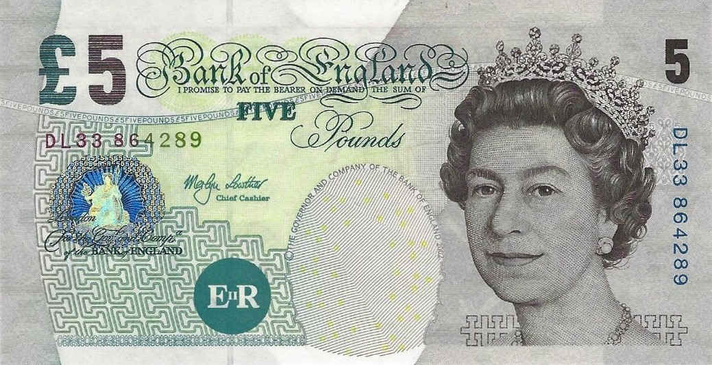 Front of England p391b: 5 Pounds from 2002