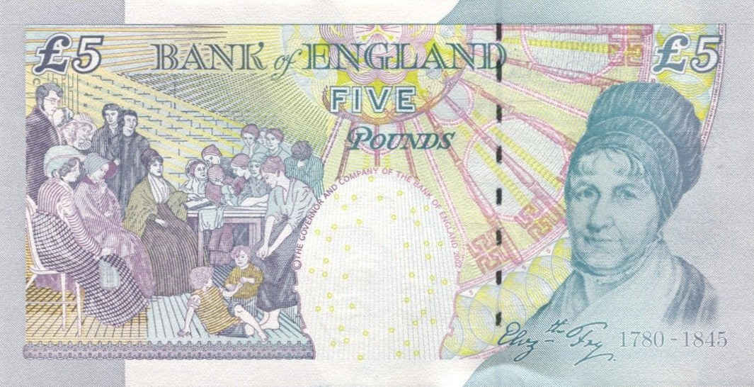 Back of England p391d: 5 Pounds from 2012