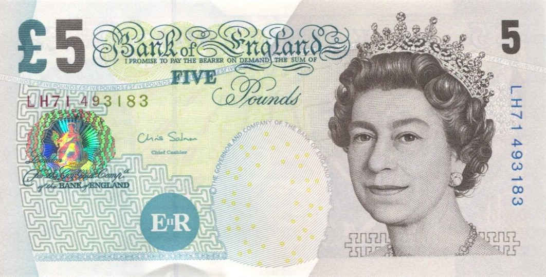 Front of England p391d: 5 Pounds from 2012