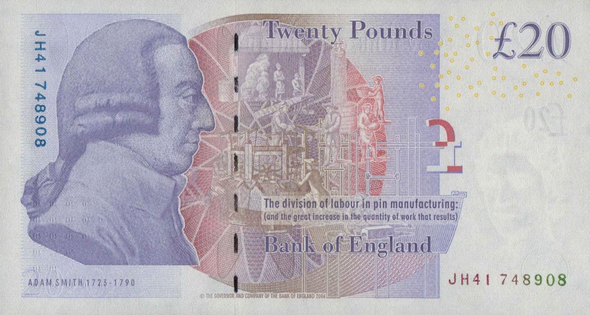 Back of England p392c: 20 Pounds from 2012