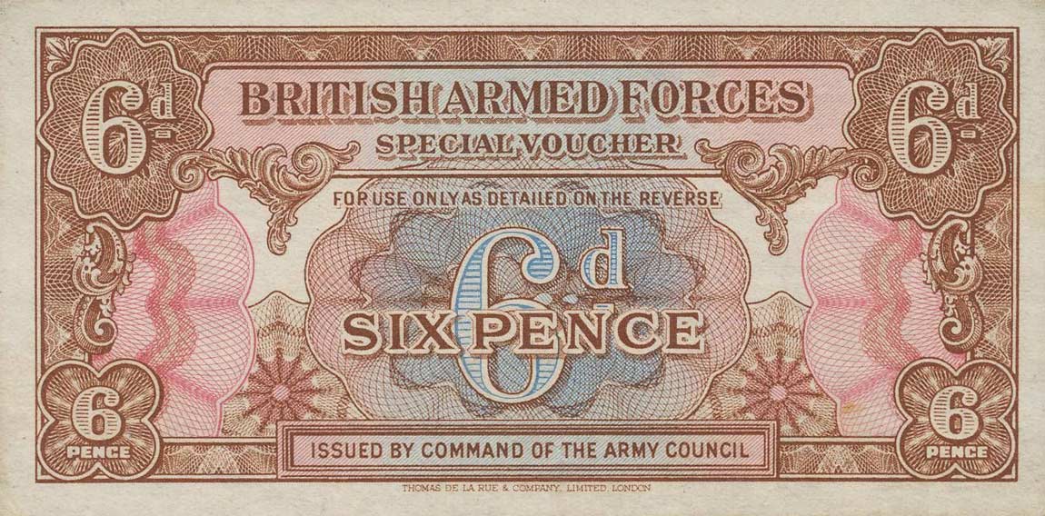 Front of England pM10a: 6 Pence from 1946