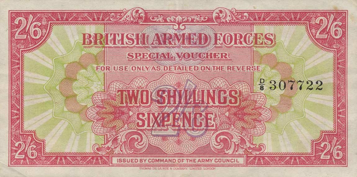Front of England pM12a: 2 Shillings from 1946