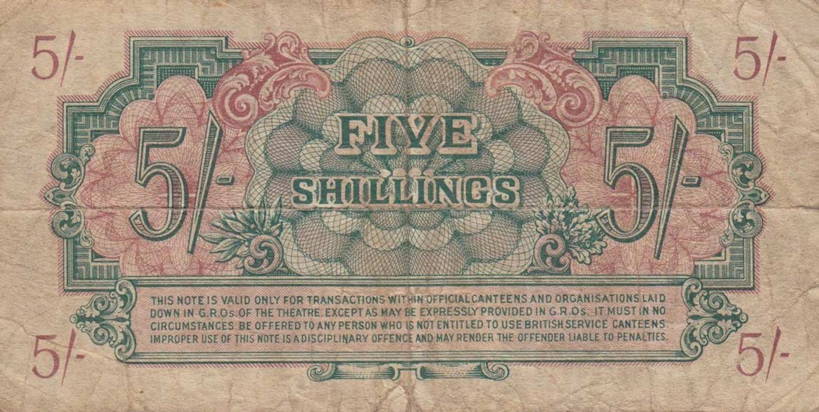 Back of England pM13a: 5 Shillings from 1946