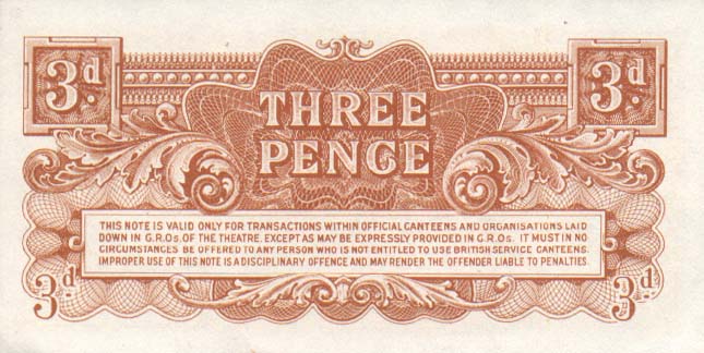 Back of England pM16a: 3 Pence from 1948