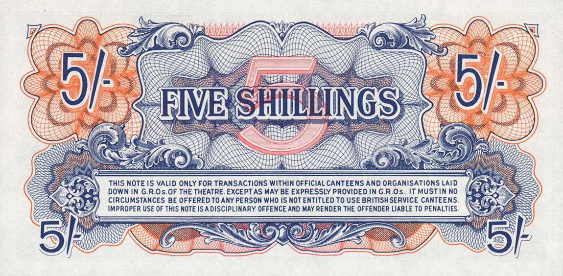 Back of England pM20a: 5 Shillings from 1948
