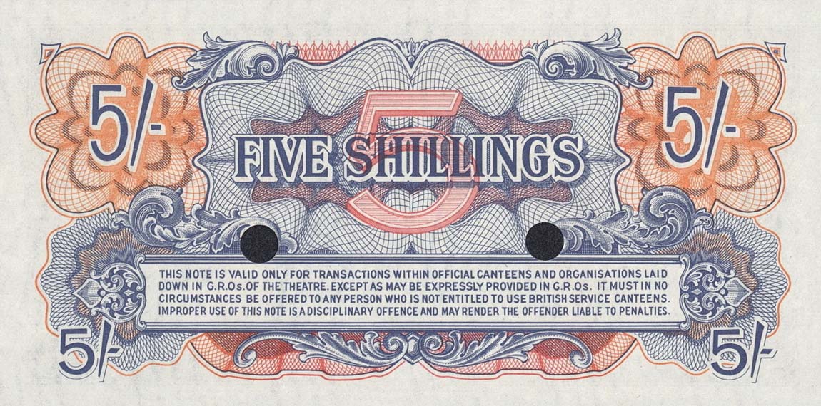 Back of England pM20d: 5 Shillings from 1948