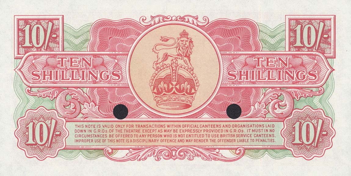 Back of England pM28b: 10 Shillings from 1956