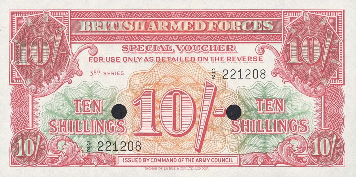 Front of England pM28b: 10 Shillings from 1956
