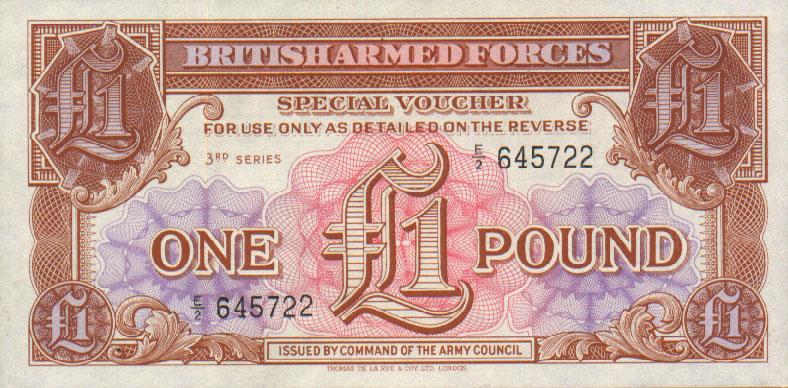 Front of England pM29: 1 Pound from 1956