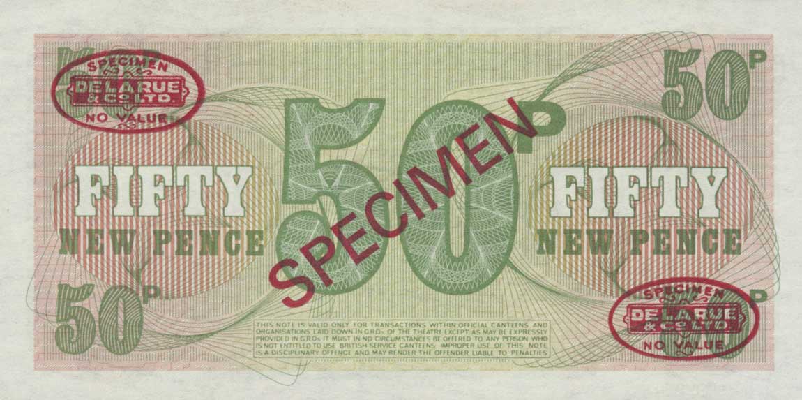 Back of England pM46s: 50 New Pence from 1972