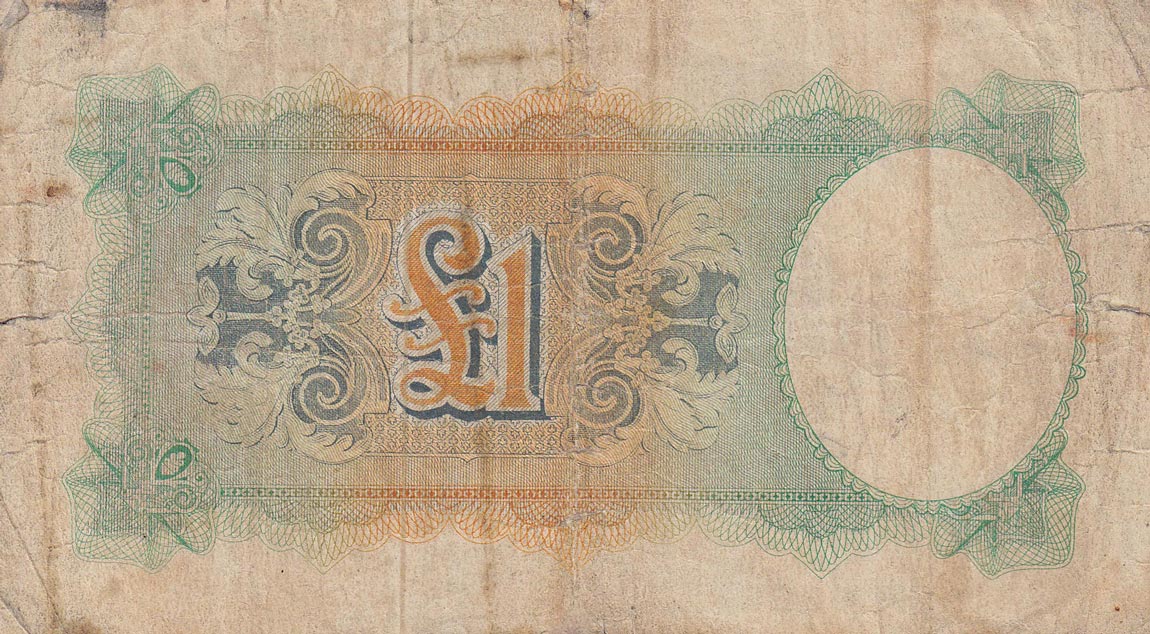 Back of England pM6a: 1 Pound from 1943
