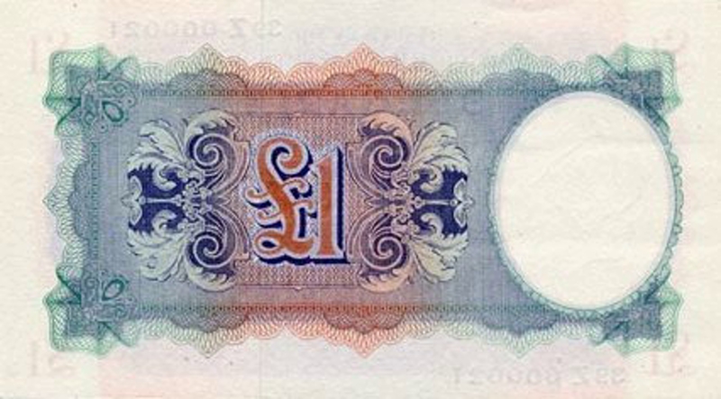 Back of England pM6b: 1 Pound from 1943