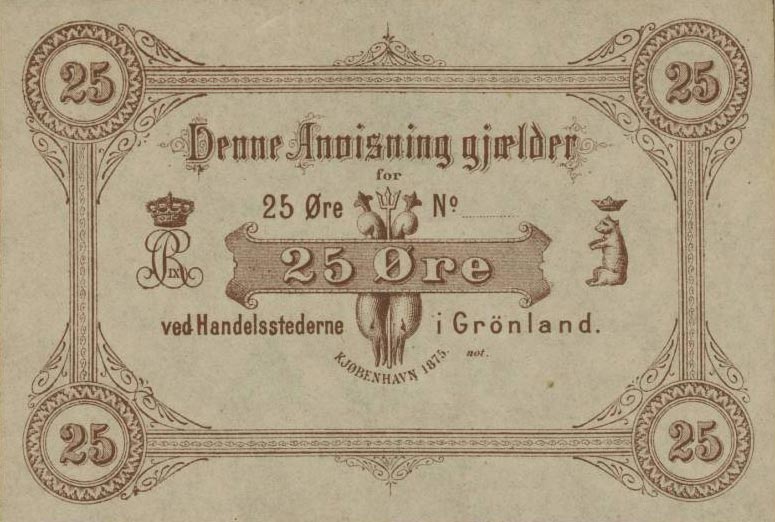 Front of Greenland pA39r: 25 Ore from 1875