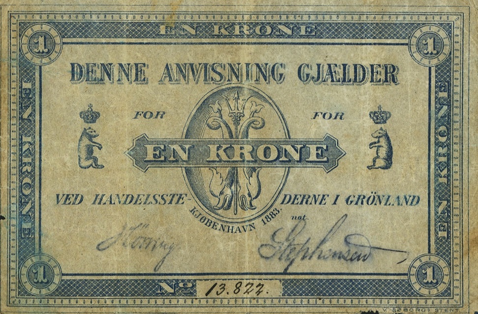 Front of Greenland pA40a: 1 Krone from 1883