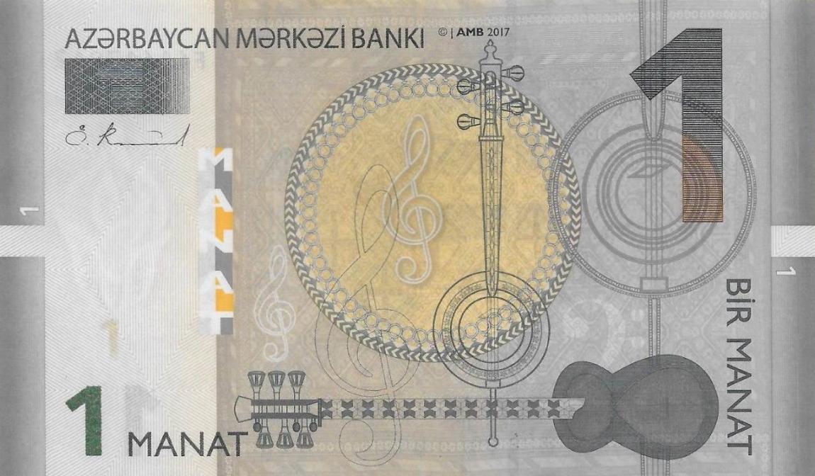 Front of Azerbaijan p31b: 1 Manat from 2017