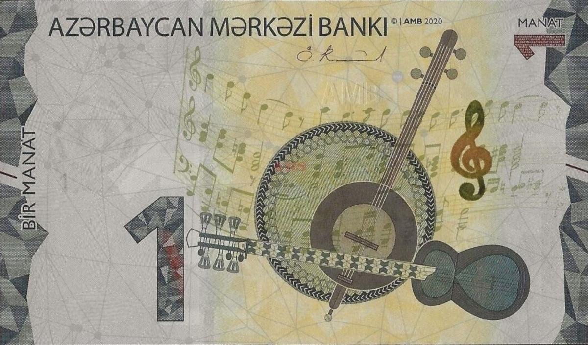 Front of Azerbaijan p38a: 1 Manat from 2020