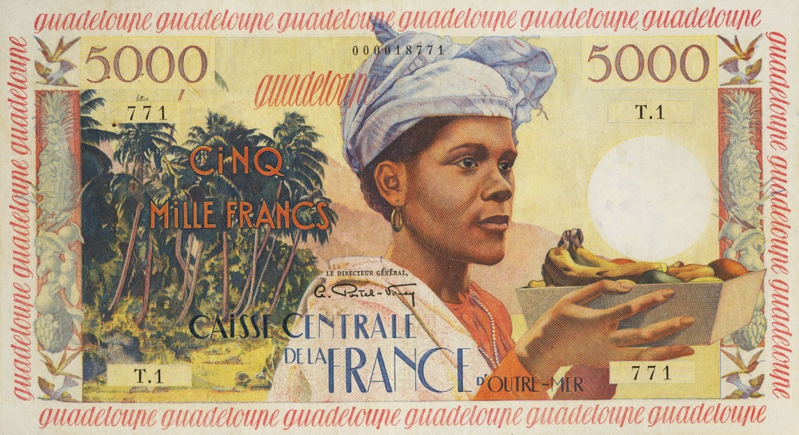 Front of Guadeloupe p40a: 5000 Francs from 1960