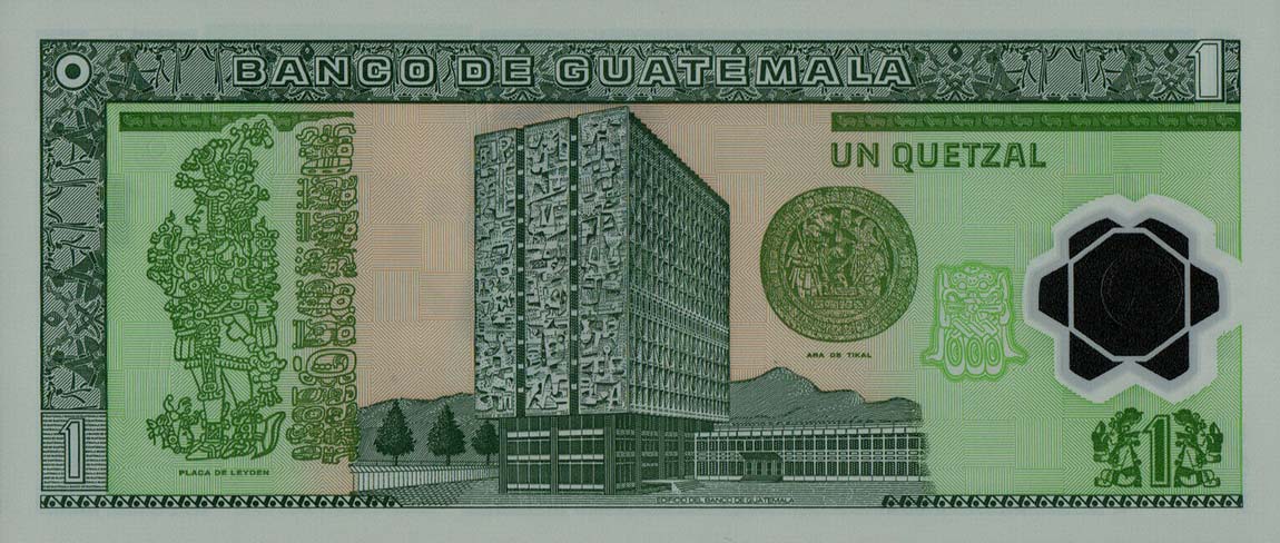 Back of Guatemala p115a: 1 Quetzal from 2008