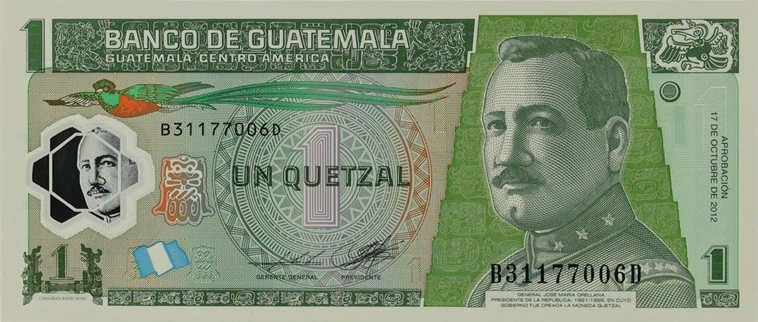 Front of Guatemala p115d: 1 Quetzal from 2012
