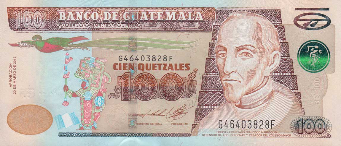 Front of Guatemala p126c: 100 Quetzales from 2013