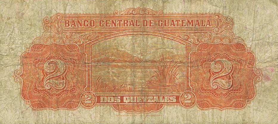 Back of Guatemala p15b: 2 Quetzales from 1942