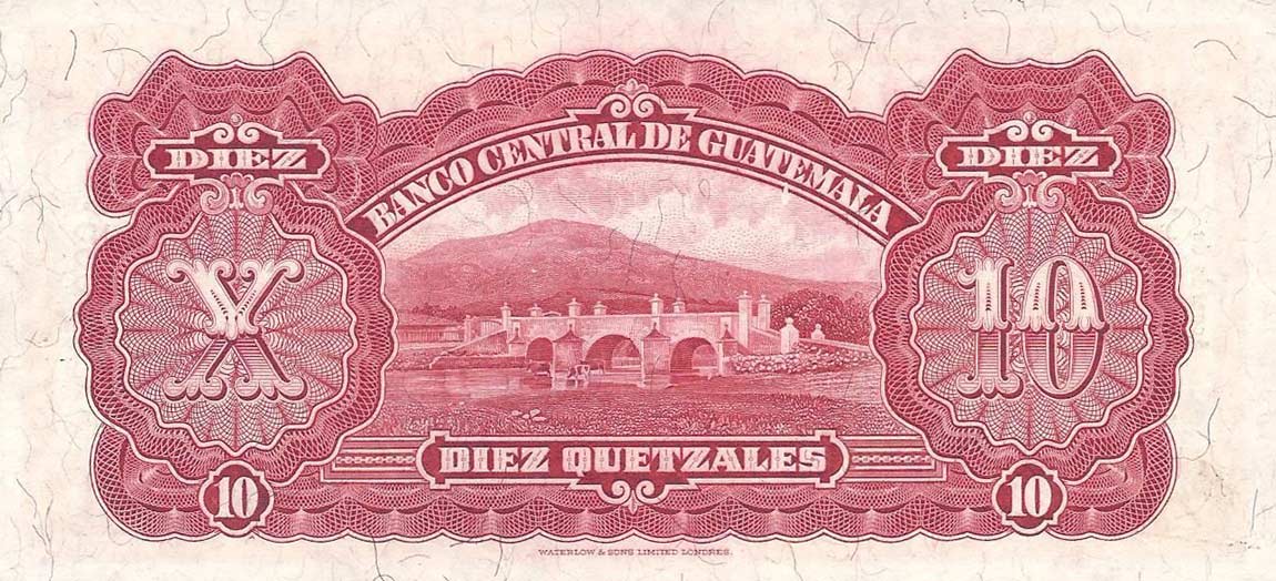 Back of Guatemala p17a: 10 Quetzales from 1935