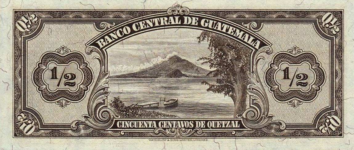 Back of Guatemala p19a: 0.5 Quetzal from 1946
