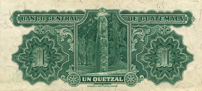 Back of Guatemala p20: 1 Quetzal from 1946