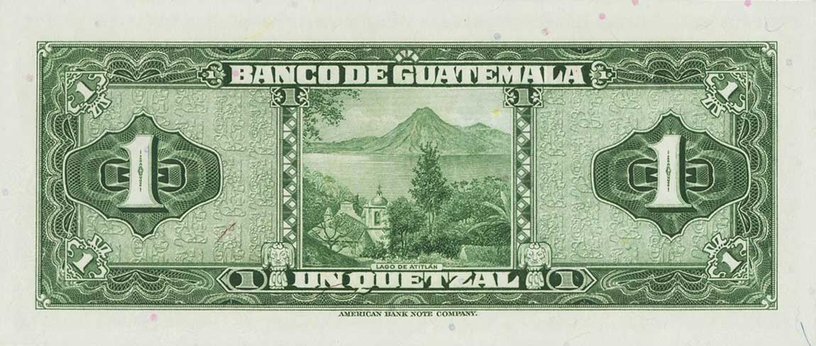 Back of Guatemala p36b: 1 Quetzal from 1958