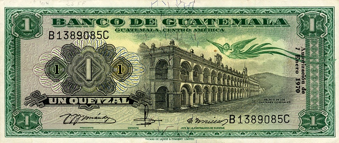 Front of Guatemala p52a: 1 Quetzal from 1964